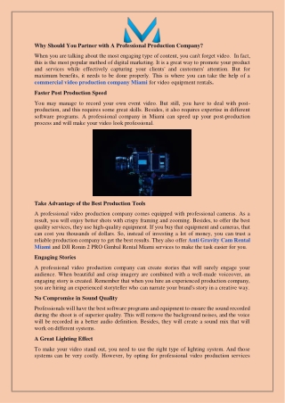 Partner with A Professional Production Company