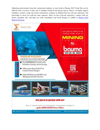 Bauma 2022 Trade Fair in Munich