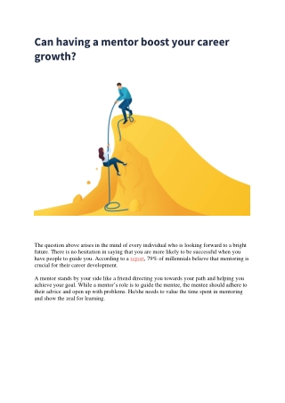 Can having a mentor boost your career growth?