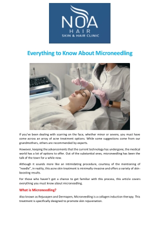 Everything to Know About Microneedling