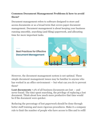 Common Document Management Problems & how to avoid them