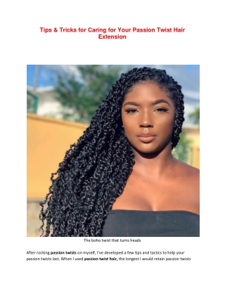 How to care for your passion twist hair extension using tips and tricks