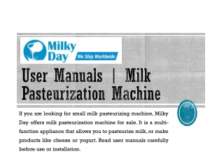 User Manuals | Milk Pasteurization Machine | Milky Day