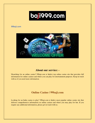 Online Casino  99baji