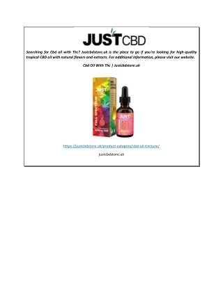 Cbd Oil With Thc Justcbdstore.uk