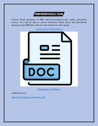 Convert Word to Pdf Online Freewebtoolz.com