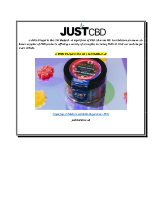 Is Delta 8 Legal in the Uk  Justcbdstore.uk