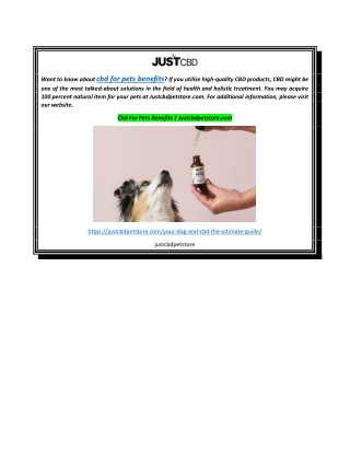 Cbd For Pets Benefits  Justcbdpetstore.com