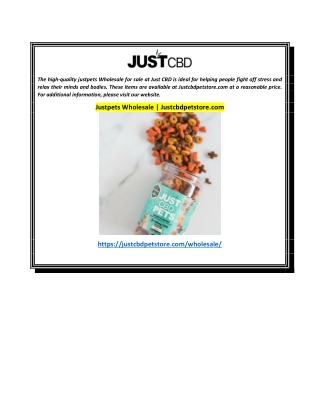 Justpets Wholesale  Justcbdpetstore.com