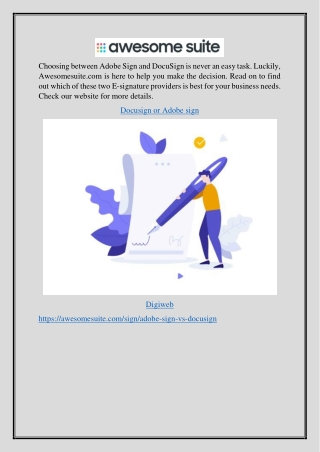 Docusign or Adobe Sign Awesomesuite.com
