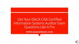 CISA Exam Dumps by Exams4sure