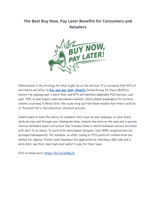 The Best Buy Now, Pay Later Benefits for Consumers and Retailers