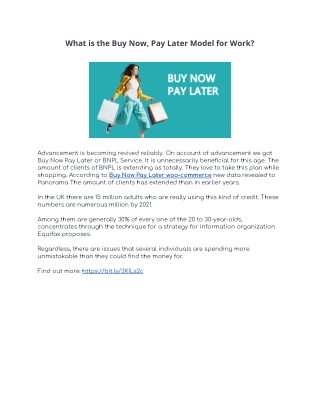 What is the Buy Now, Pay Later model for work?