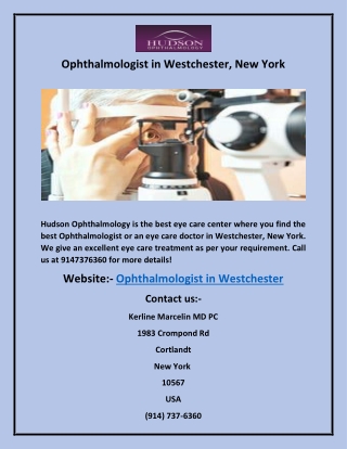 Ophthalmologist in Westchester, New York