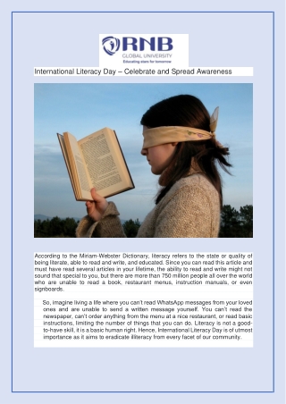 International Literacy Day – Celebrate and Spread Awareness