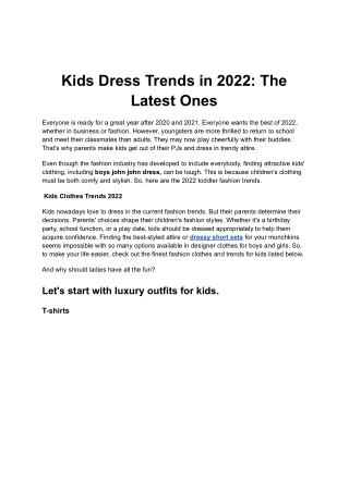 Kids Dress Trends in 2022_ The Latest Ones