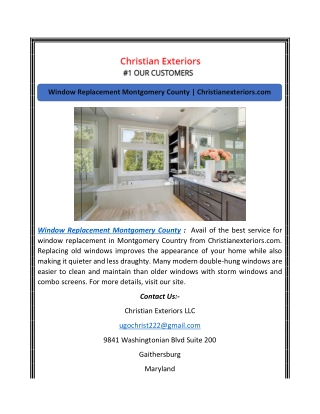 Window Replacement Montgomery County | Christianexteriors.com