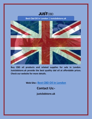 Best Cbd Oil in London | Justcbdstore.uk