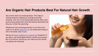 Are Organic Hair Products Best For Natural Hair Growth