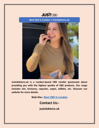 Best Cbd in London | Justcbdstore.uk