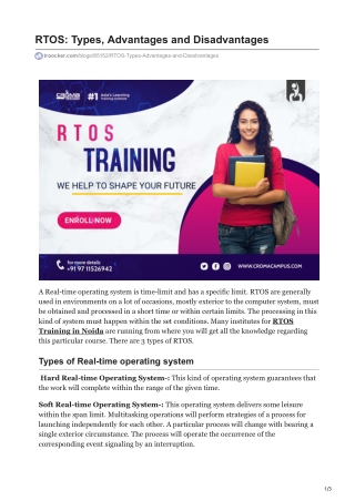 RTOS Types Advantages and Disadvantages