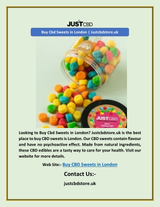 Buy Cbd Sweets in London | Justcbdstore.uk