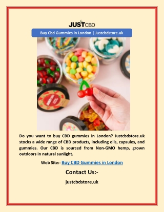 Buy Cbd Gummies in London | Justcbdstore.uk