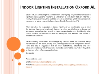 Indoor Lighting Installation Oxford AL