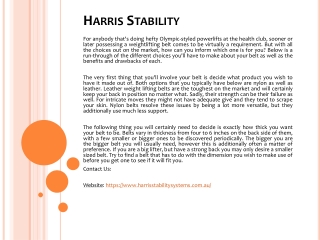 Harris Stability