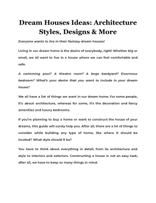 Dream Houses Ideas: Architecture Styles, Designs & More