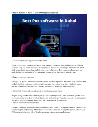 Best Pos software in Dubai