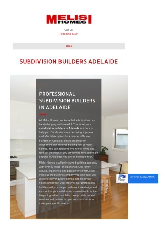 Subdivision Builders Adelaide