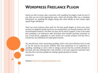 Wordpress Freelance Plugin