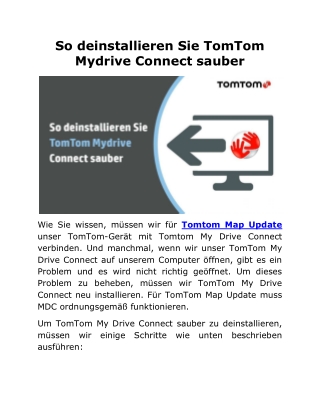 So deinstallieren Sie TomTom Mydrive Connect sauber