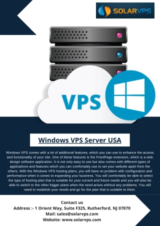 Windows VPS Server USA