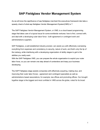 Vendor Management System