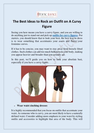 Shop Outfits for Curvy Figures- PJ Poetic Justice