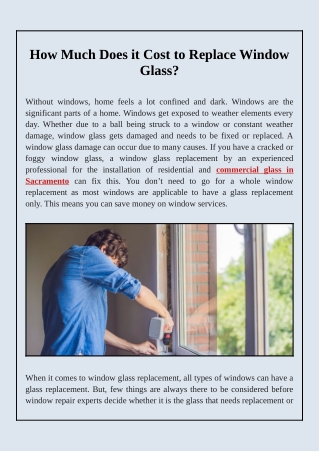 How Much Does Window Glass Replacement Cost?