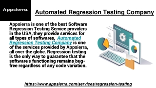 Automated Regression Testing Company