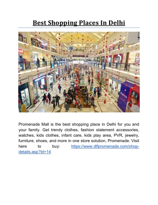 Best Shopping Places In Delhi