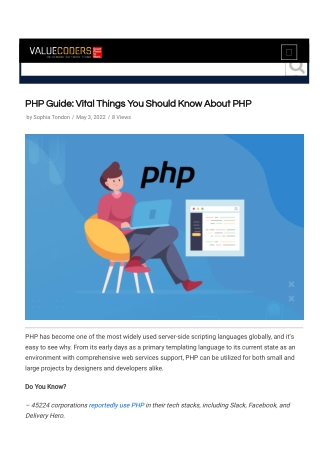 PHP Guide - Vital Things You Should Know About PHP