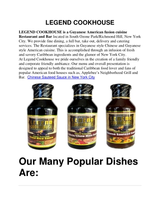 Chinese Sauteed Sauce in New York City