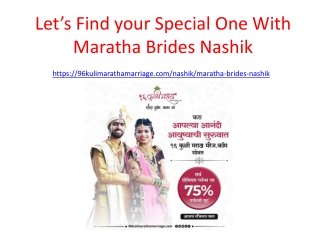 Find Maratha Brides In Nashik at 96 Kuli Maratha Marriage