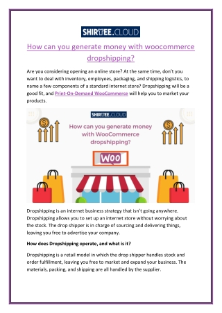 How can you generate money with woocommerce dropshipping?