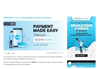 KONPARE And It's Remarkable Payment Solutions
