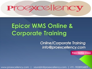 Proexcellency provides Epicor WMS  online training.