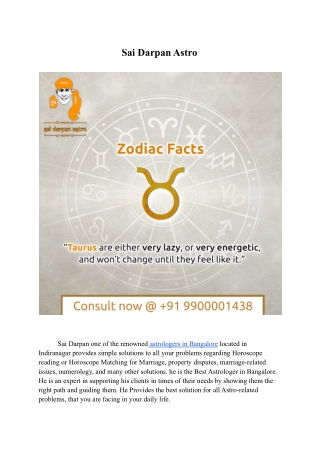 Best Astrologer in Bangalore