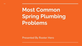 Most Common Spring Plumbing Problems