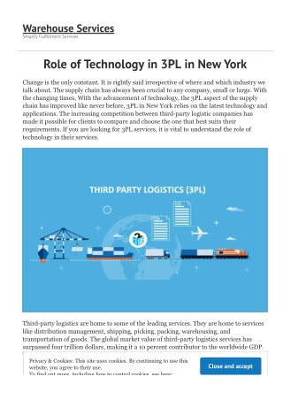 Role of Technology in 3PL in New York