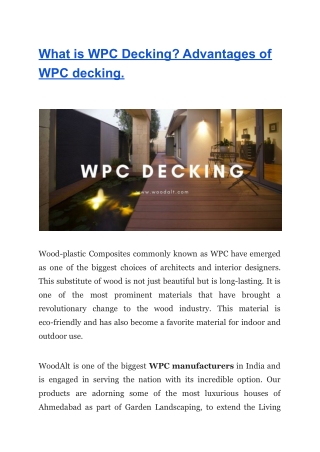 What is WPC Decking